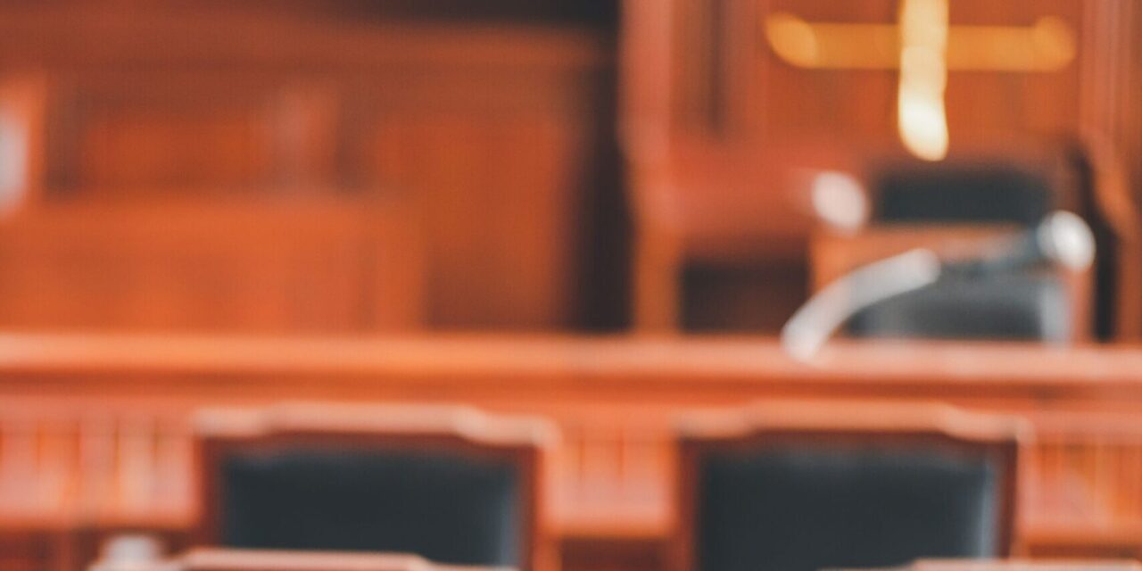 photograph of a courtroom and furniture